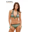 Kép 1/2 - Carib Swimwear 19 türkiz pávás bikini - vékony szivacsos háromszög