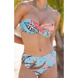 Kép 1/2 - Deidad türkiz-korall mintás bandeau bikini