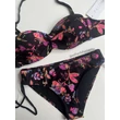 Kép 2/2 - Paloma 25 bandeau bikini 922 - fekete-pink virágos