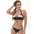 Kép 1/2 - Pyramid Capri bikini - fekete-ezüst trikolor