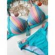 Kép 2/2 - Pyramid Capri bikini - türkiz csíkos