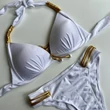 Kép 2/2 - Pyramid Capri bikini - fehér-arany