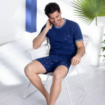 Cotonella férfi rövid pizsama DU561 - kék