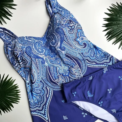 Yaffa Maja tankini - kék-fehér mintás