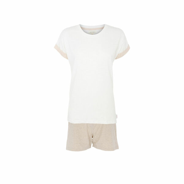 Cotonella női rövid pizsama DDD40 - fehér-bézs