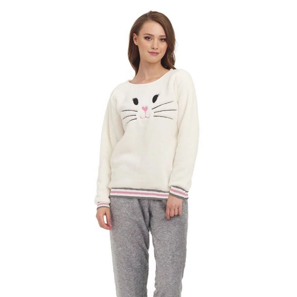 DN- Nightwear wellsoft pizsama - ekrü