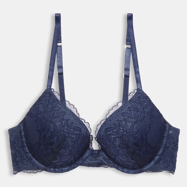 Esprit Seasonal Lace push up melltartó - Tintakék