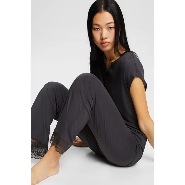 Esprit Seasonal Lace pizsama - sötétszürke