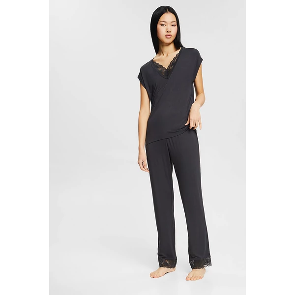 Esprit Seasonal Lace pizsama - sötétszürke