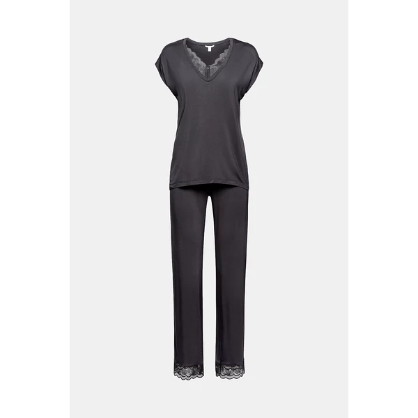 Esprit Seasonal Lace pizsama - sötétszürke