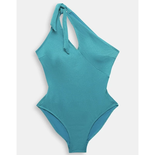 Esprit Yalong Beach lurex egyrészes fürdőruha - türkizkék