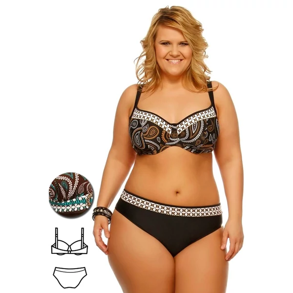 Bahama barna-türkiz török mintás extra bikini