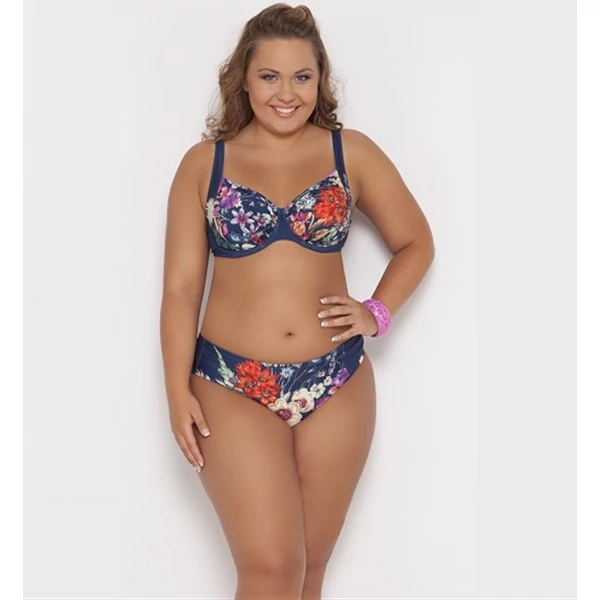 Bahama kék-színes virágos extra bikini