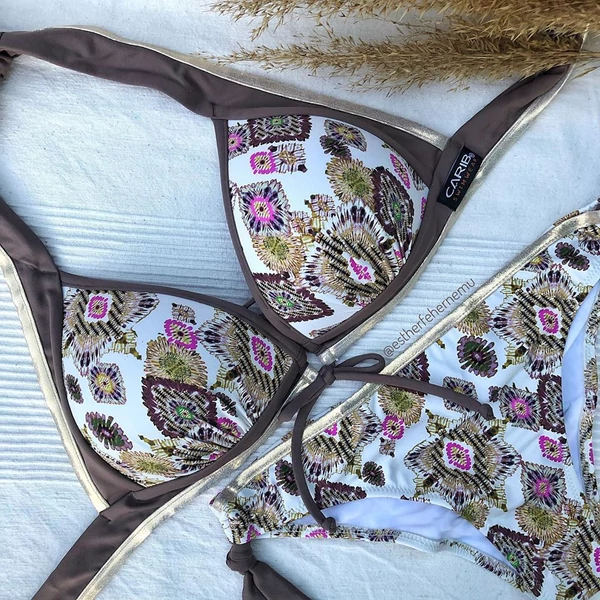 Carib Swimwear 20 bézs ethno - push up háromszög