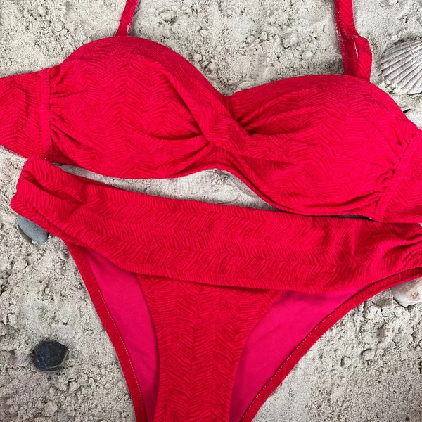 Paloma 23 bandeau bikini 901 - piros bársony