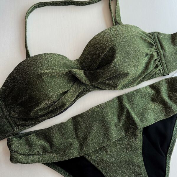 Paloma 23 bandeau bikini 907 - zöld lurex