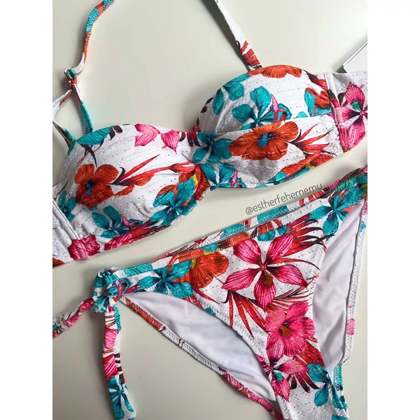 Paloma 25 bandeau bikini 901 - fehér virágos
