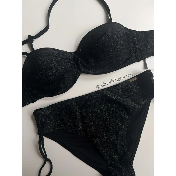 Paloma 25 bandeau bikini 913 - fekete lurex
