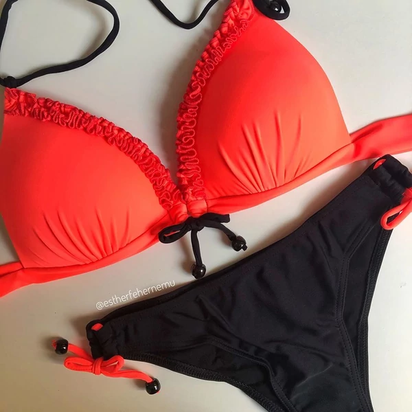 Pyramid Seychelles bikini - korall-fekete