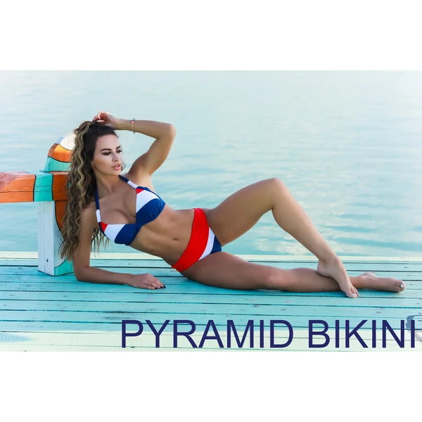 Pyramid Corse bikini - kék trikolor