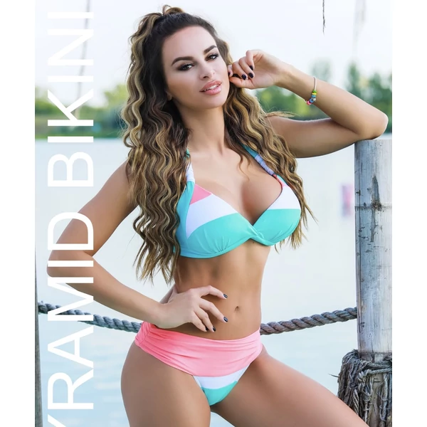 Pyramid Corse bikini - türkiz trikolor