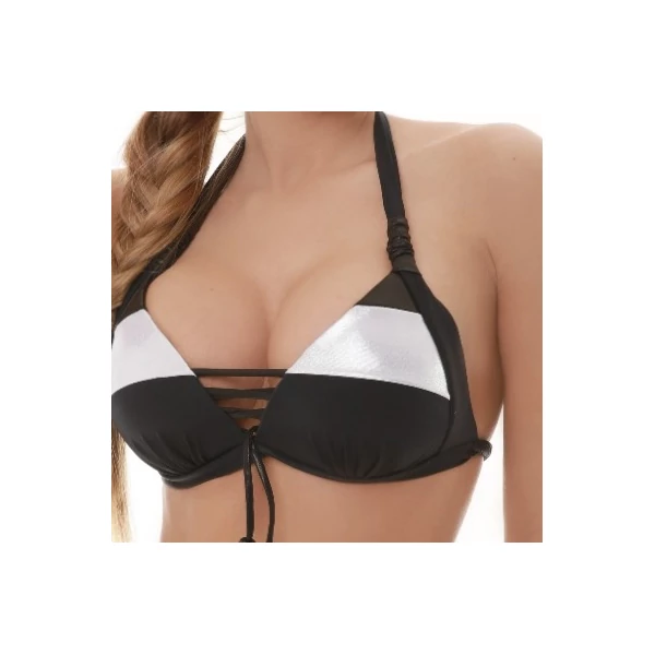 Pyramid Capri bikini - fekete-ezüst trikolor