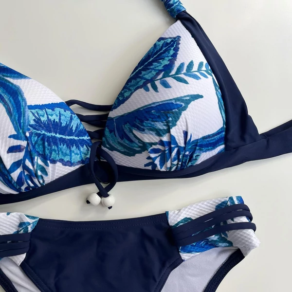 Pyramid Capri bikini - kék-virágos