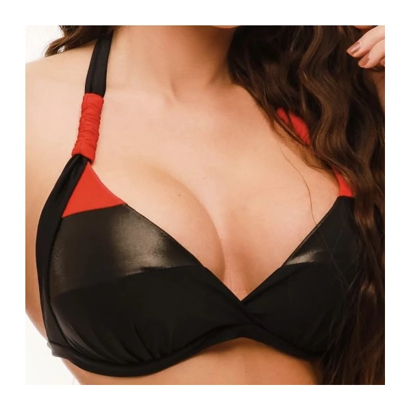 Pyramid Corse bikini - metál fekete-piros trikolor