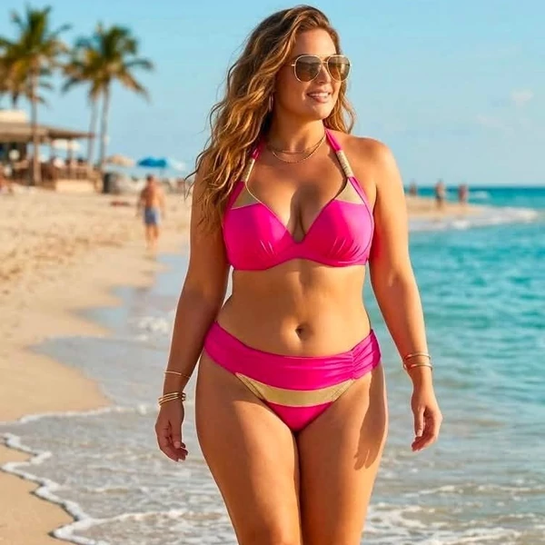 Pyramid Corse bikini - pink-arany