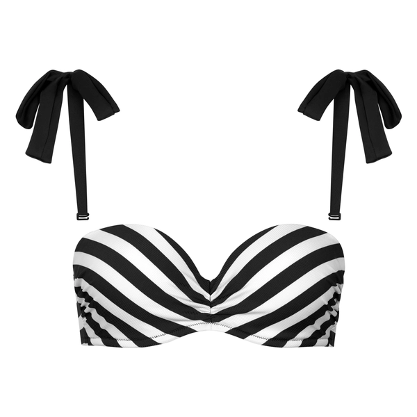 Lisca Rhodes levehető pántos bikinifelső - fekete-fehér