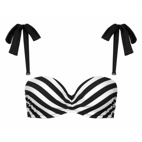 Lisca Rhodes levehető pántos bikinifelső - fekete-fehér