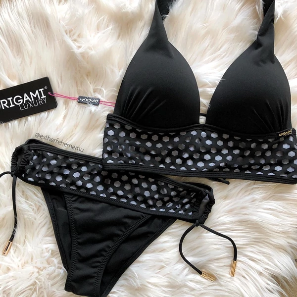 ORIGAMI BIKINI 20 HEXAGON SILVER push up háromszög