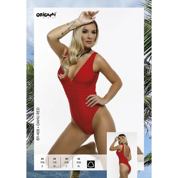 Origami Bikini 20 Oahu Red egyrészes fürdőruha