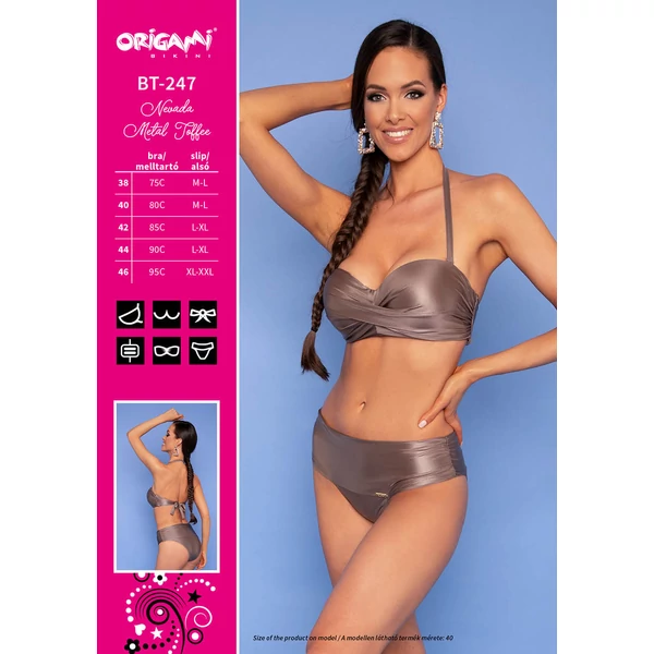 Origami Bikini 22 Nevada Metal Toffee bandeau