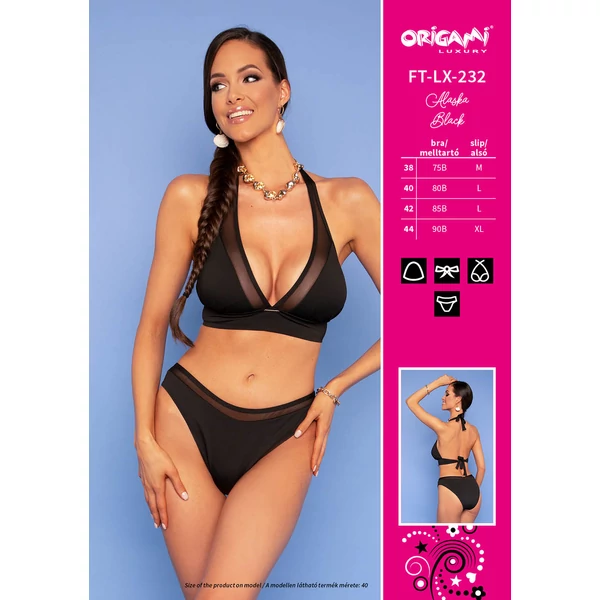 Origami Bikini 22 Alaska Black vékony szivacsos