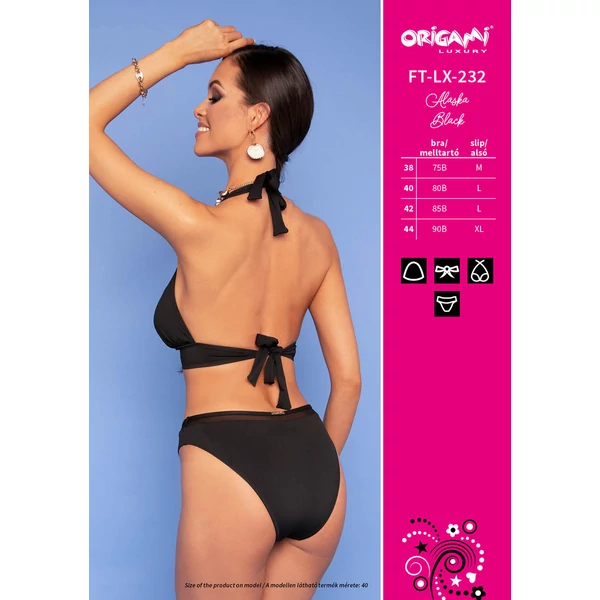 Origami Bikini 22 Alaska Black vékony szivacsos