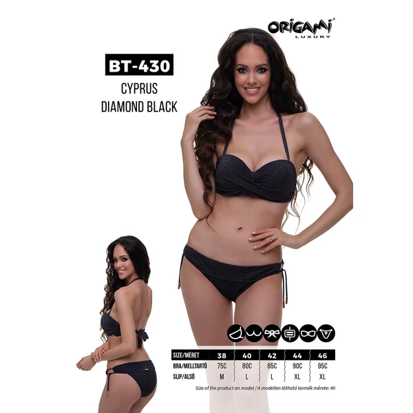 Origami Bikini 24 Cyprus Diamond Black Bandeau