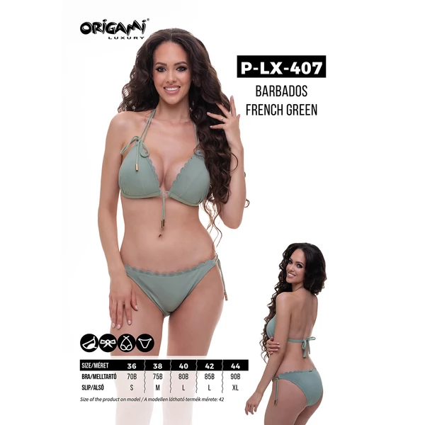 Origami Bikini 24 Barbados French Green push up háromszög