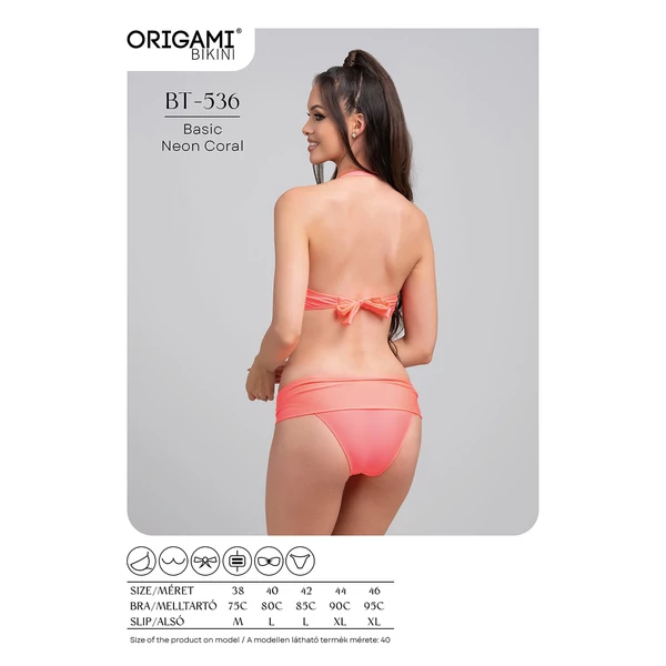 Origami Bikini 25 Basic Neon Coral Bandeau