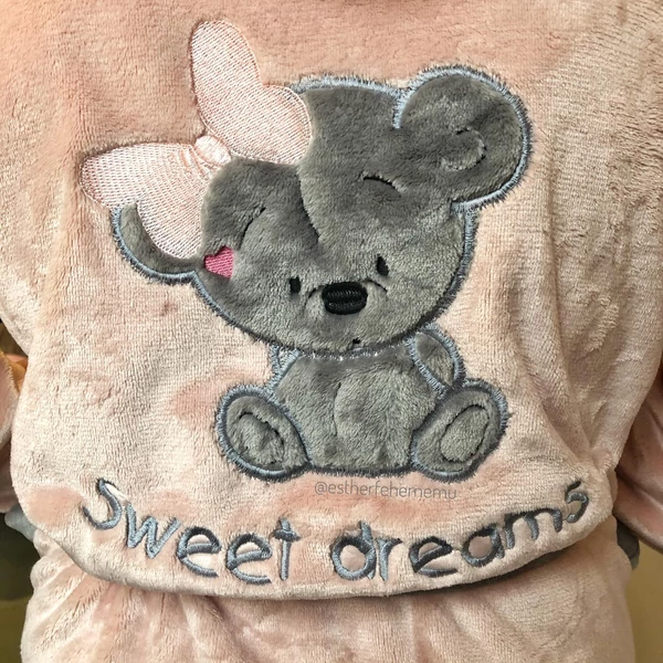Norielle köntös - Sweet Dreams Maci - púderrózsaszín-szürke