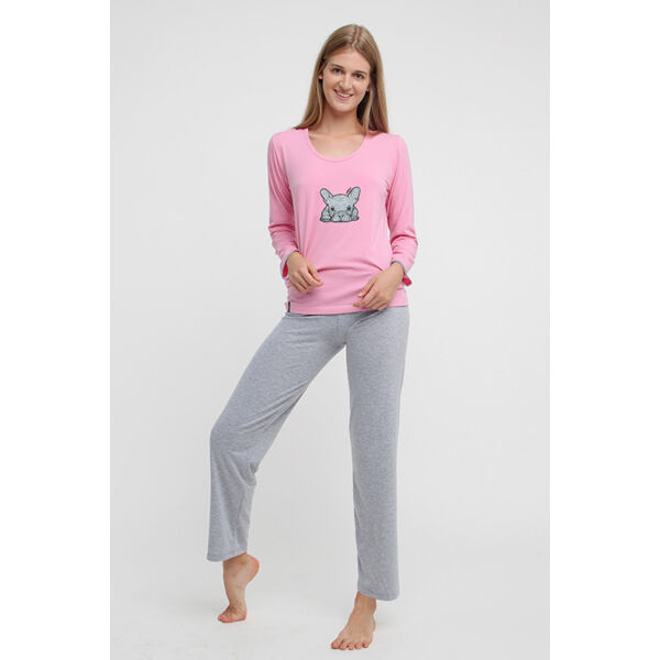 Swap pizsama - Bulldog szürke-rózsaszín