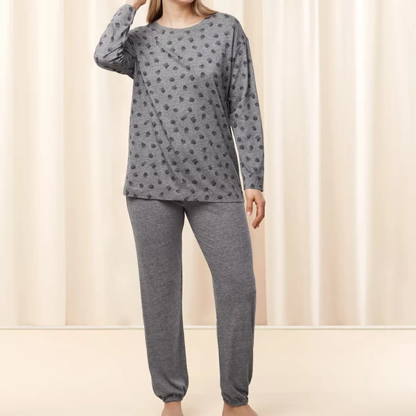 Triumph Endless Comfort PK LSL pizsama - Dark Grey Melange